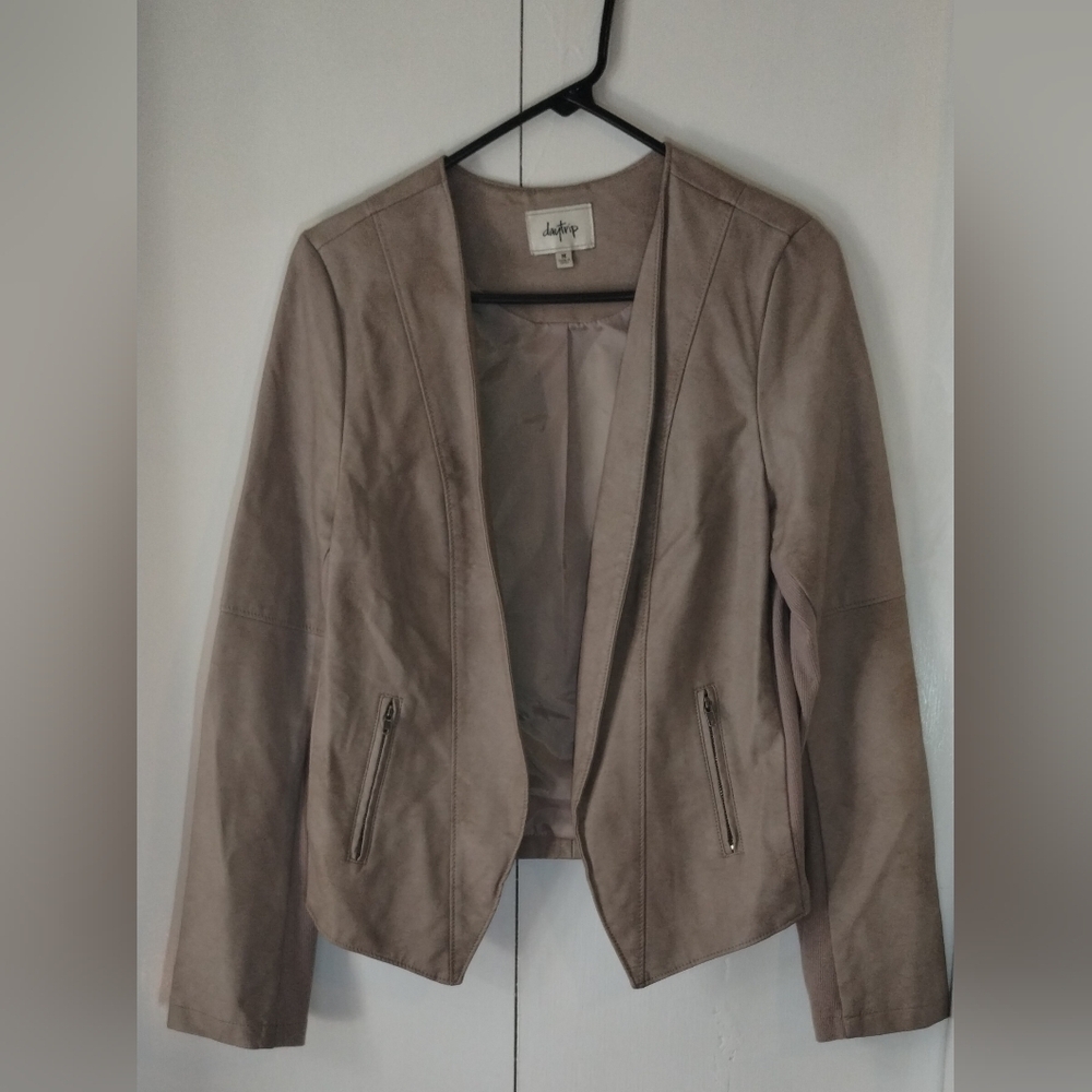 Daytrip Flyaway Faux Leather Jacket Women's Coats (M) Brown Color
